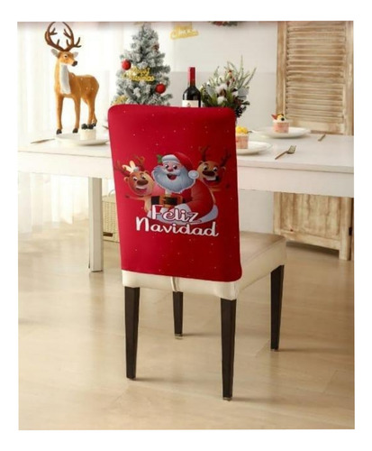 Fundas Navideñas Cubre Sillas Respaldo Comedor 6 Unid