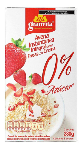 Avena Instantánea Granvita 0% Azúcar Fresa 280g