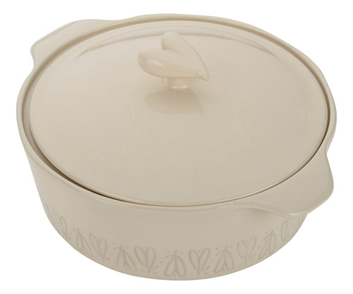 Plato Cacerola Con Tapa 2.37 Litros Vainilla Francesa
