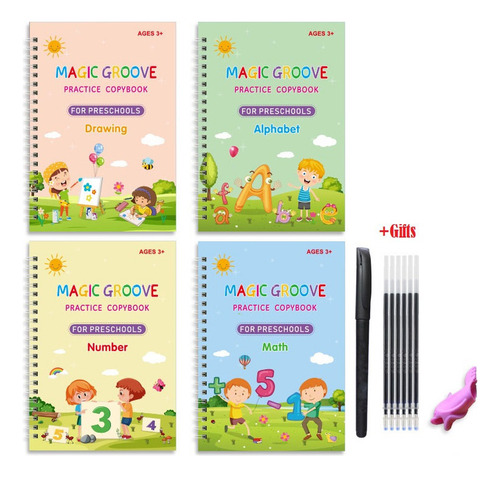 Fe Kit De Cuaderno Caligrafía Reutilizable Magic Book 2 Set