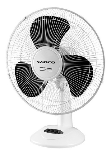 Ventilador de mesa Winco W326ia blanco con 3 palas color  negro, 16" de diámetro 220 V