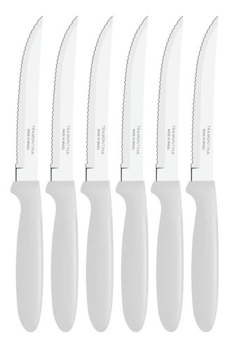 Facas Churrasco Ipanema Kit Com 6 Peças Tramontina Cor Branco