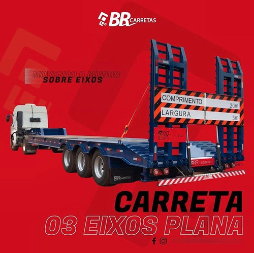 Carreta Prancha 3 Eixos Nova 2024 Br Carretas