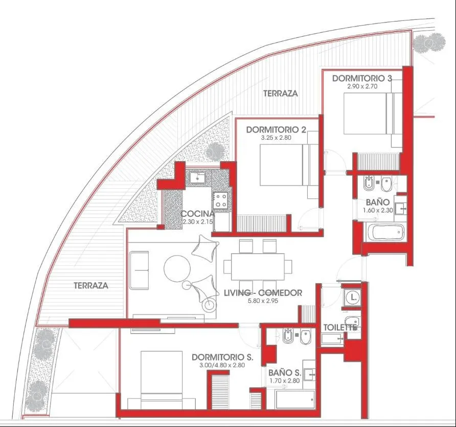 Venta, Alquiler O Alquiler Con Opción A Compra!!!  Apartamento En Ava 3 Dormitorios 2 Baños Toilette Amenities. · Foto 2