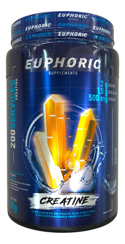 Euphoric Creatina Beta Alanina Citrulina 1 Kg 200 Servicios Sabor Mora Azul