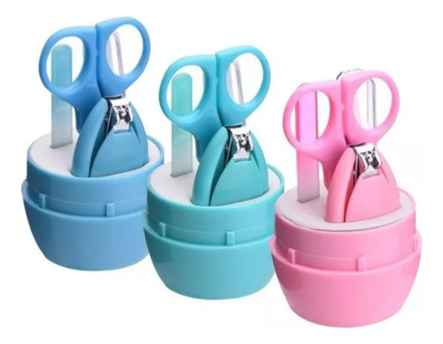 Set De Cuidado Para Bebés Higiene 4 En 1 Kit Bebé Corta Uñas Color Azul