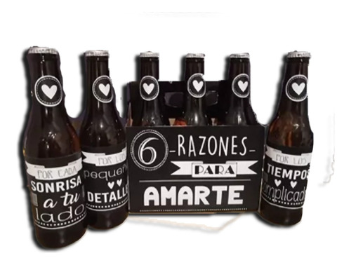 Imprimible Caja Cerveza 6 Razones San Valentín