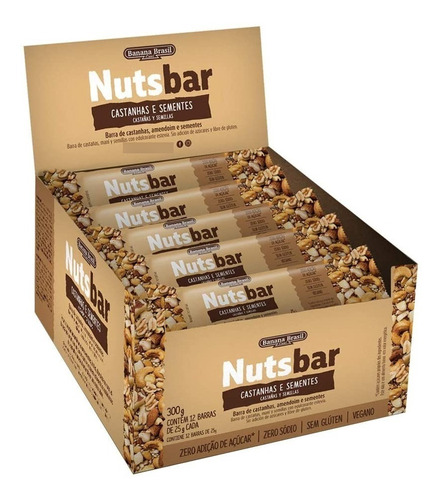 Barra De Cereais Castanhas E Sementes Nuts Bar 12x25g