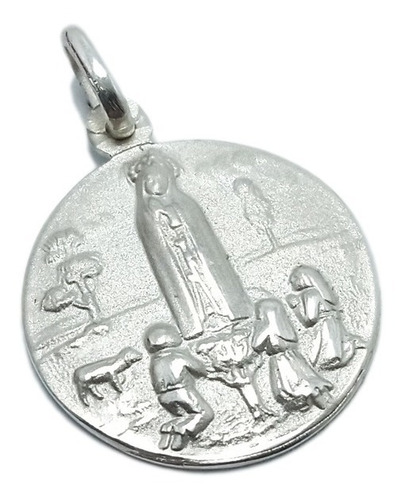 Medalla Virgen De Fátima - Plata - Grabado S/cargo - 20mm