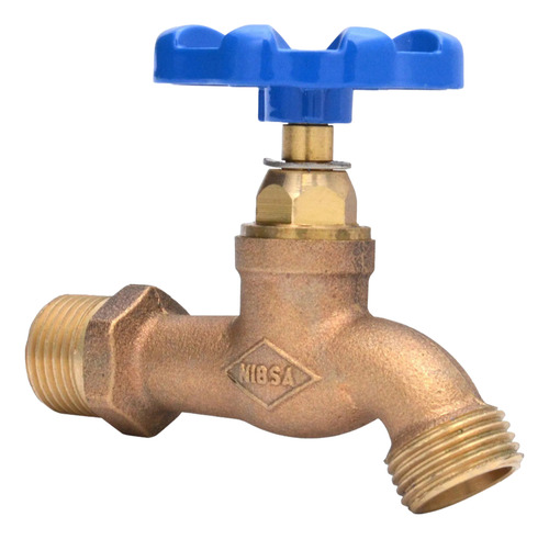 Llave Jardin Bronce He-he 1/2 Manilla Azul