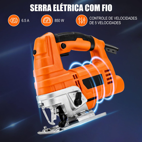 Serra Tico Tico 850w Com Laser, 6 Níveis+10 Lâminas De Serra