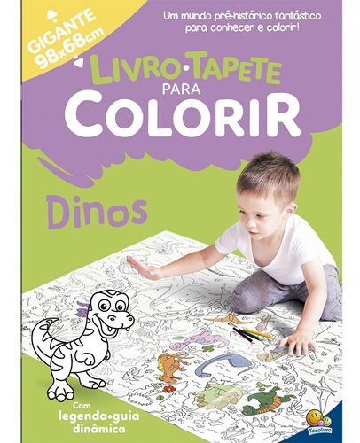 Imagem 6 de 10 de Livro Tapete Para Colorir Infantil 4 Unidades 98x68cm