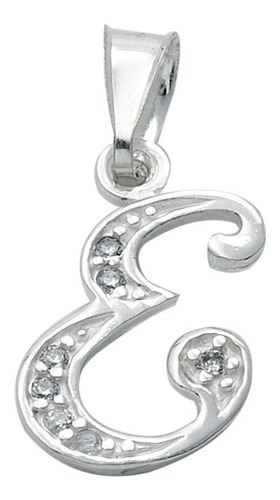 Imagen 5 de 23 de Dije De Iniciales En Plata Con Zirconias 0.925 Mod. 334-356
