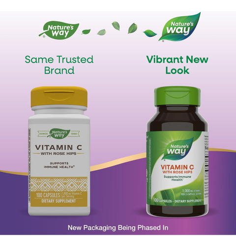 Nature's Way Vitamina C Con Escaramujos 1000mg 100 Cápsulas