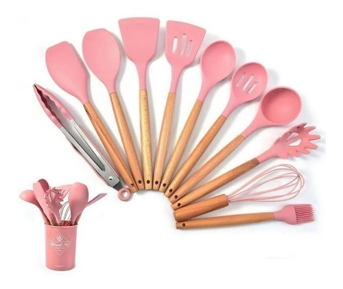 Juego Utensilios 12 Pzs Silicona Set Resistente Calor Cocina