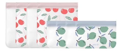 Ello Juego De 14 Catorce Bolsas Reutilizables Cherry Delight