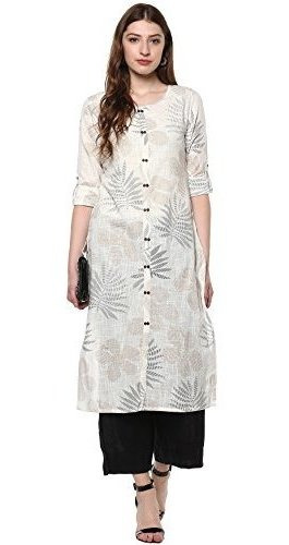 Janasya Indio Tunica Tops De Algodon Kurti Para Mujer