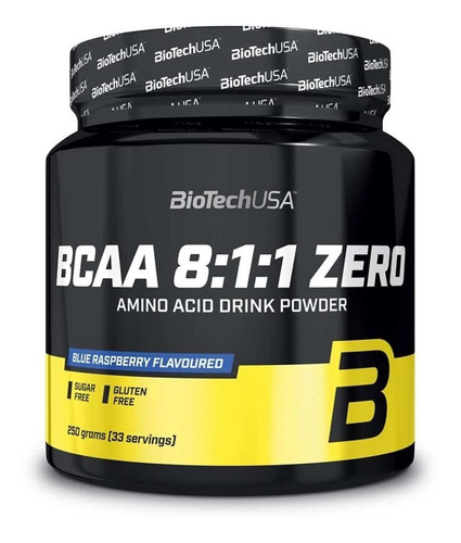 Bcaa 8.1.1 Zero Biotechusa  - 33 Servicios Polvo - Blue