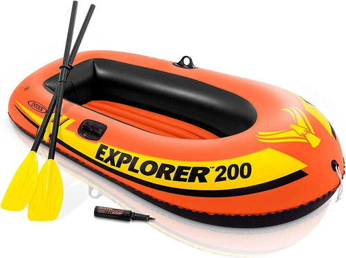 Lancha Inflable Intex Explorer 200 Con Remos Y Bomba 