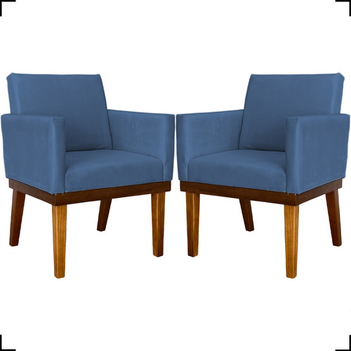Kit de 2 sillones decorativos Mel Sala, colores de gamuza, color rosa, suave, diseño de tela de gamuza