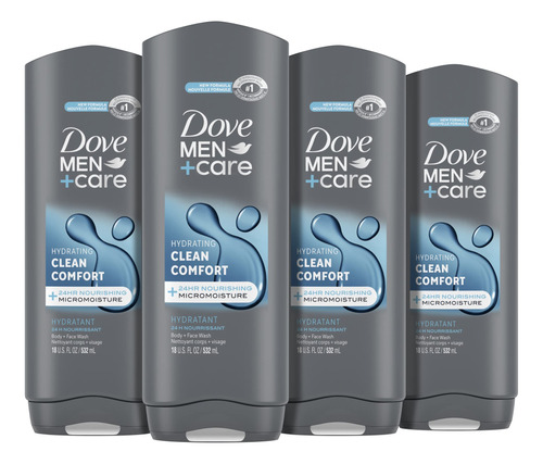 Dove Men + Care Lavado Corporal Y Facial, 4 Unidades Para U.