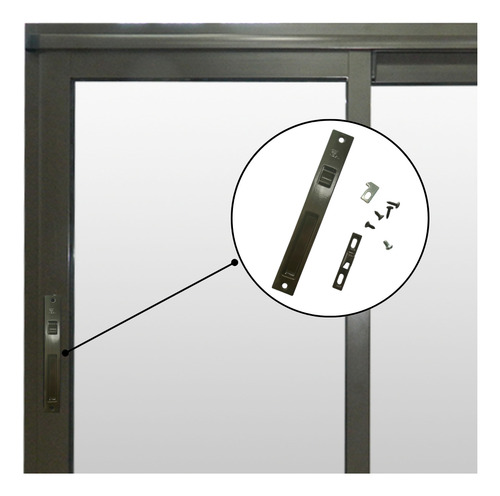 Chapa Sencilla Para Ventanas Corredizas Color Bronce X6 Und