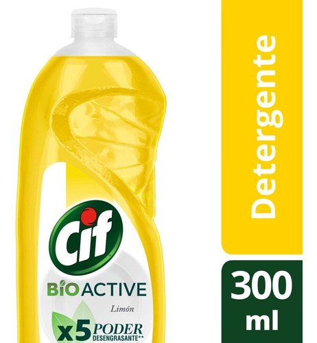 Detergente Lavavajilla Cif Active Gel Limon X 300 Ml