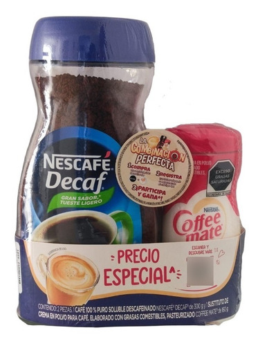 Café Soluble Nescafé Decaf Descafeinado 300g+1 Coffee De 160 | MercadoLibre