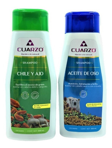 Kit Shampoo Cuarzo Aceite De Oso + Chile Y Ajo Envio Hoy