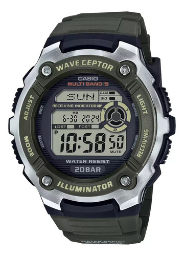 Reloj Casio Wv-200r-3a Para Hombre E-watch Color De La Correa Verde