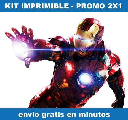 Kit Imprimible Iron Man Candy Bar Promo 2x1