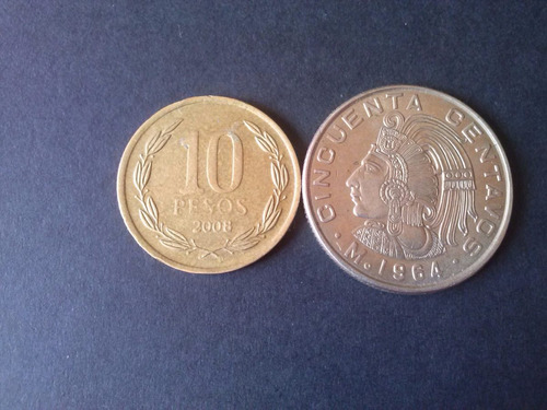 Moneda México 50 Centavos Níquel 1964