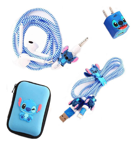 Stitch Protectores Cable, Cargador, Audifonos, Celular