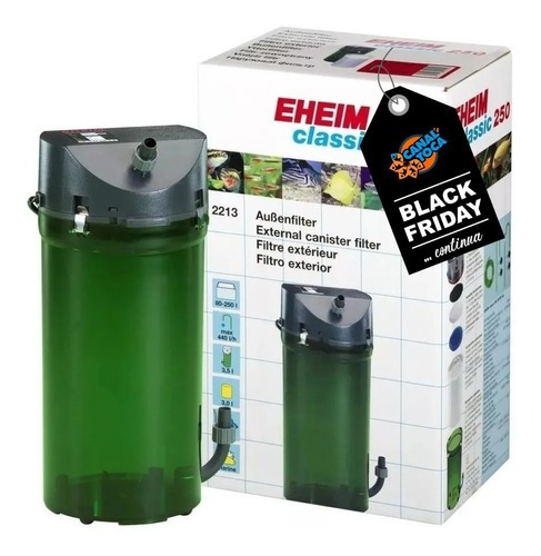 Filtro canister Eheim Classic 250 110V 60Hz con capacidad máxima de 250L, caudal máximo de 440l/h y potencia de 8W