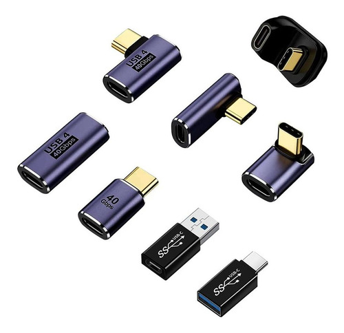 Stezhou Paquete De 8 Adaptadores Usb C Macho A Hembra, Exten