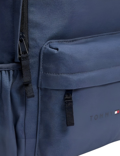 Mochila Tommy Hilfiger Backpack Casual - Original Azul Acero Liso