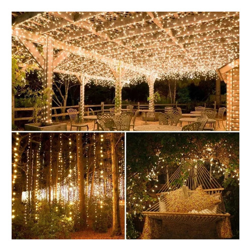 Cadena De Luces Solares, Decoración Navideña 4x10m 100leds