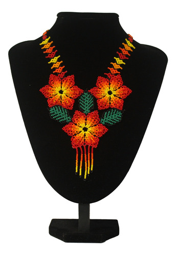 Collar Chaquira 3 Artesanía Huichol Mexicana Varios Colores