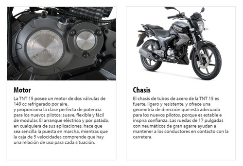 Benelli Tnt15 150 - Permutas Y Beneficios Hasta En 36 Cuotas
