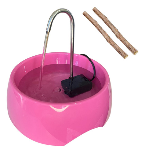 Bebedouro Fonte 1200ml Água Para Gatos Brinquedo Matatabi Cor Rosa