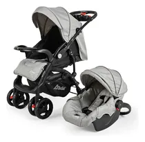 Comprar Carriola D Bebé Elite Reversible Travel System Con Portabebé Color Gris Chasis Negro
