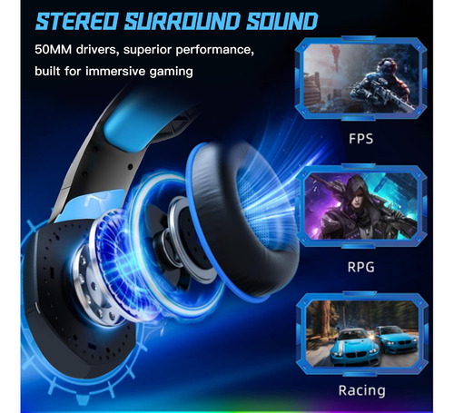 Euarne Auriculares Para Juegos Para Ps4, Xbox One, Ps5, Auri
