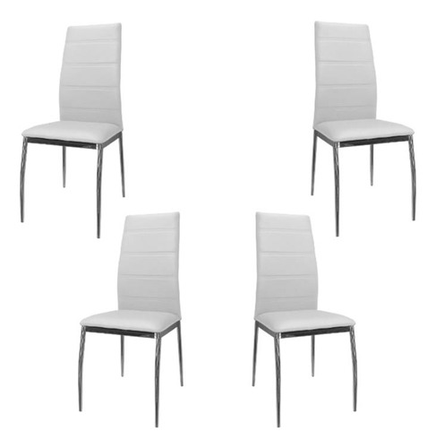 Sillas Comedor Tapizadas Mica X4 - Desillas Estructura de la silla Tapizado Blanco