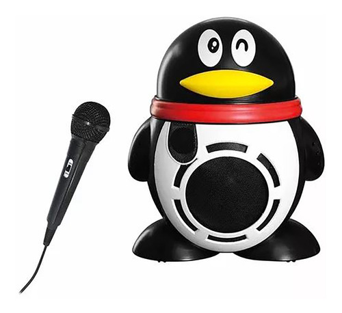 Parlante Karaoke Pingüino Portátil Para Niños Negro