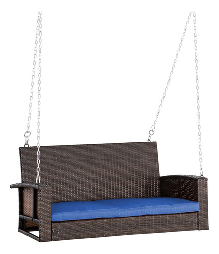 Banco Colgante De Mimbre Para 2 Personas, Silla De Columpio