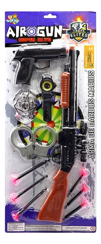 Kit 2 Lançadores De Dardos Rifle Pistolas Nerf E Algemas