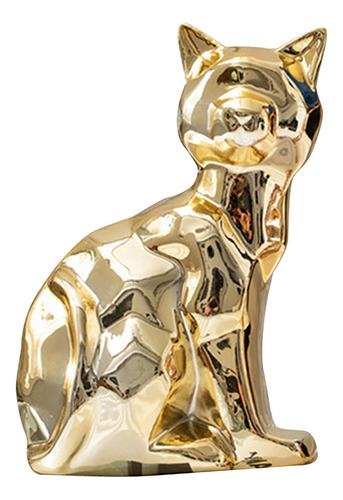 Estatua De Gato, Escultura De Animal, Colección Oro