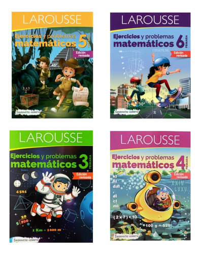 Paq Ejercicios Y Problemas Matemáticos 3,4,5 Y 6 (4 Pzas)