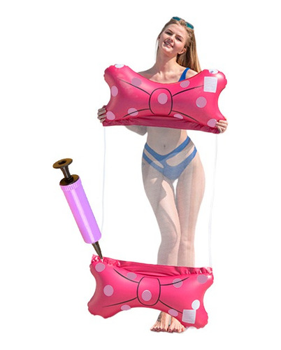 Boia Rede De Piscina Inflável - Divertida Flutue Na Água Cor Rosa