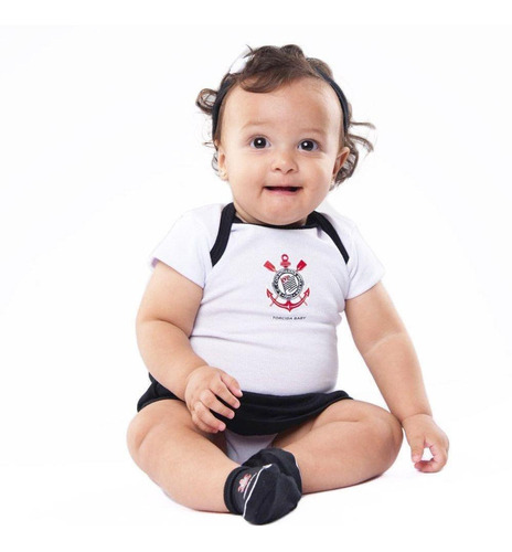 Kit Bebê Corinthians 3 Peças Menina Torcida Baby